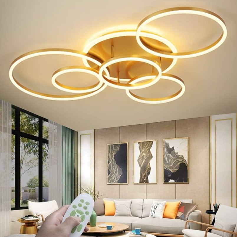 LED Modern Ceiling Light Dimmable Living Room Ceiling Light Creative Round  Ceiling Light Aluminium Acrylic Lampshade with Remote Control  K -