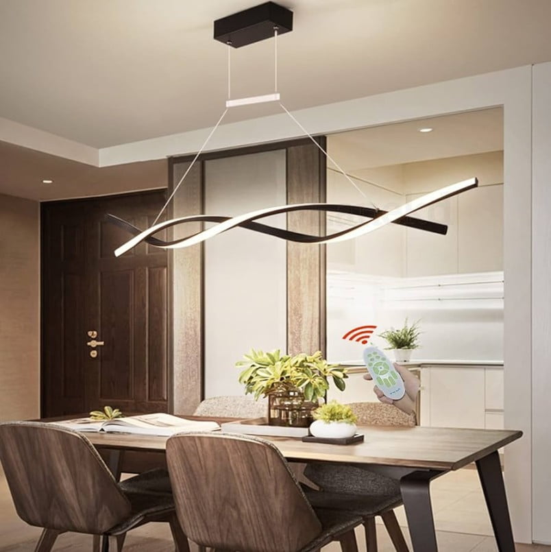 Modern LED Pendelleuchte Dimmbar Küchenlampe Hängend Lampe Esstisch  Esszimmerlampe Hängelampe Wohnzimmer Tisch Höhenverstellbar Hängeleuchte  mit